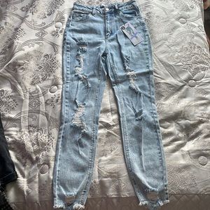 High Rise Acid Wash Mom Jeans
